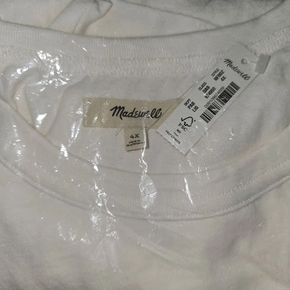 Madewell Crewneck Short Sleeve White T-Shirt 4X - Picture 5 of 5